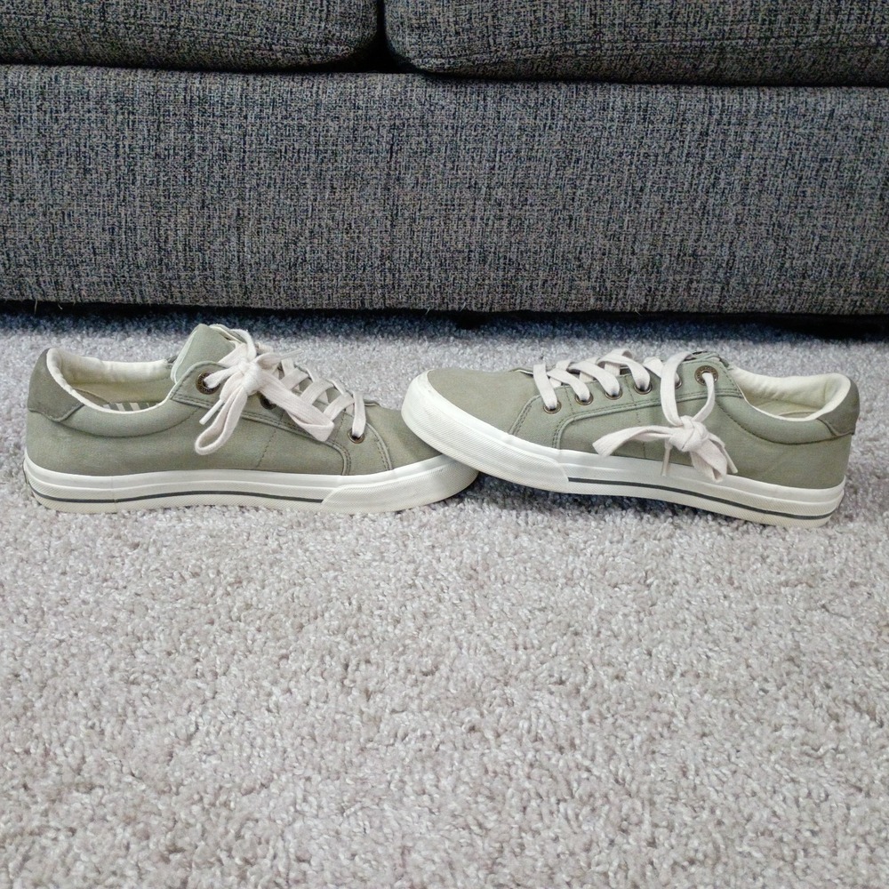 Taos Womens 8 Z Soul Canvas Zipper Casual Sneakers Lace Up Khaki Shoes - Picture 9 of 11